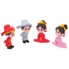 4Pcs Reusable Bride and Groom Figurines Wedding Cake Toppers Assorted Color
