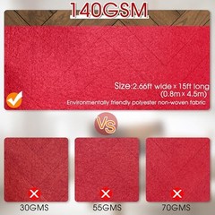 Red Carpet Runner for Party,140GSM 2.6FTx15FT Carpet Party Decorations Runway