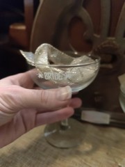 Vintage Bride And Groom Champagne Coupe Glasses Set of 2 1950s wedding toast