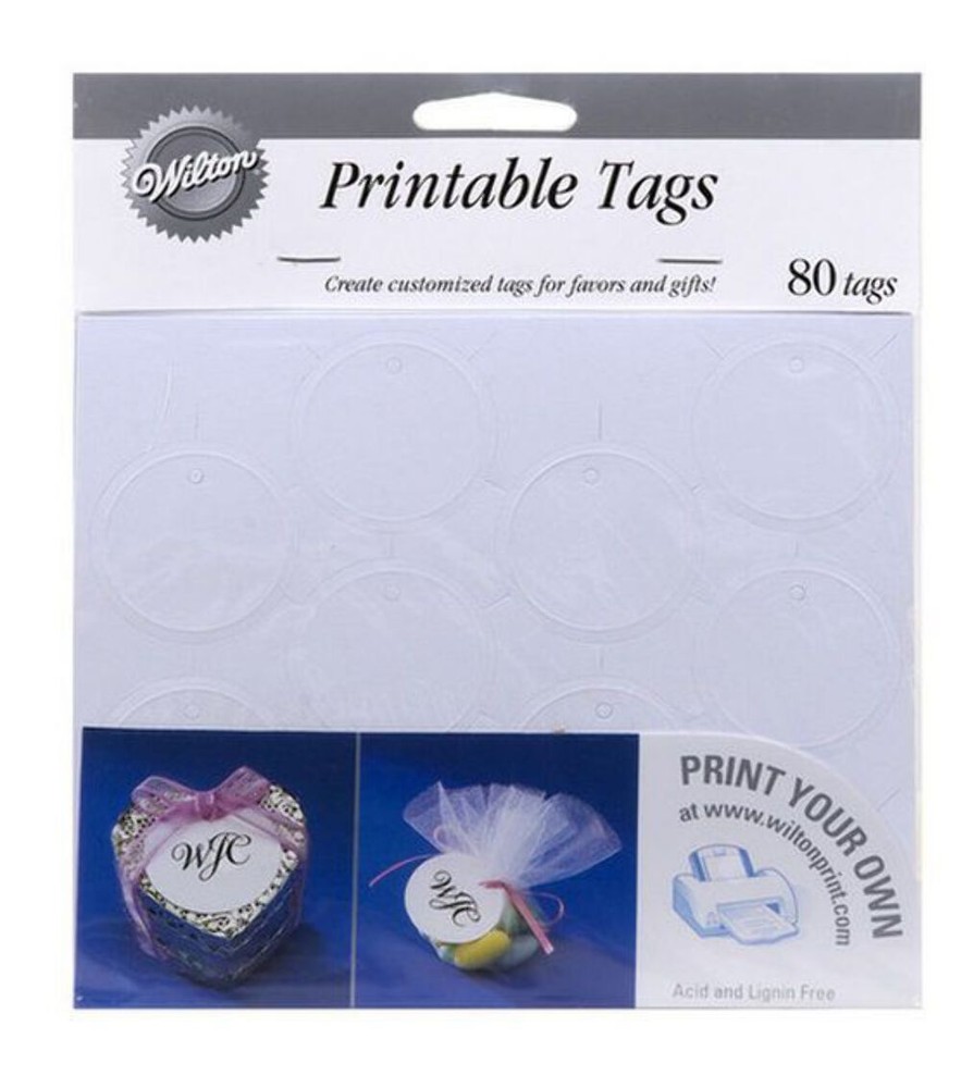 Printable White Circle Favor Tags – 80ct.