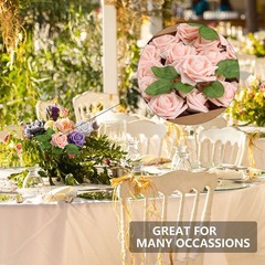 25/50pcs Artificial Flowers Real Looking Foam Rose Decoration DIY for Wedding US