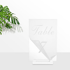 20PCS Acrylic Wedding Table Numbers 1-20 with Stands 4X6In Clear for Wedding Par