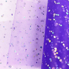 Sequin Glitter Tulle Rolls 6 Inch X 10 Yards (30 Feet) Purple Color for Table Ru