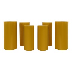 6Pcs Cylinder Pedestal Stands, Metal Display Stands For Wedding Birthday Decor