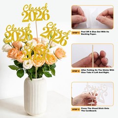 12 Pcs Graduation Decoration 2026 Centerpieces For Tables Gold Party Decor