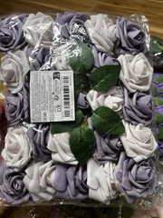 Unopened Fake Velvety Flowers And Greenery For Photo Backdrop Or Crafting