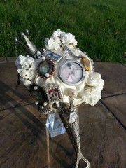 NEW! Vintage Look Bridal Bouquet Holder Tussy Mussy Posy BRUSHED PEWTER Look