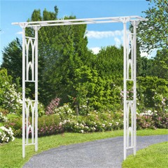 82″ Sturdy Metal Garden Arch Gothic Arbor Garden Trellis Climbing Plant Growing
