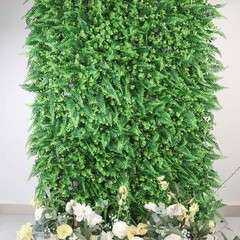 4 GREEN Assorted Artificial Foliage UV Protected WALL PANELS Party Decorations