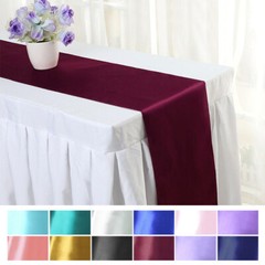 Satin Table Runner Wedding Party Banquet Venue Décor 12″ x 108″ Satin Tablecloth