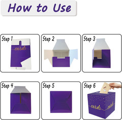 Purple Card Box, Wedding Party Card Storage Box, Used for Birthday, Baby or Brid
