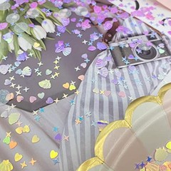 2000 Piece Mermaid Seashell Glitter PVC Table Confetti for Wedding, Pink