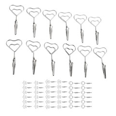 12pcs 2.8in Double Headed Memo Clip Metal Card Holder Wire Photo Clamp