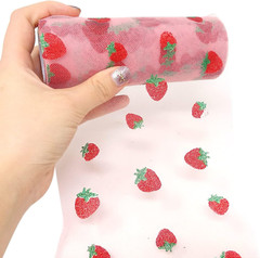 6 Inch X 10 Yards (30 Feet) Shiny Strawberry Tulle Rolls for DIY Crafts, Wedding
