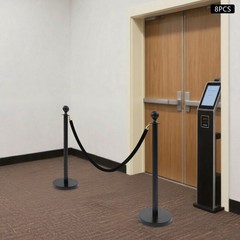 Crowd Control Barriers, Stanchion Posts with Ball Top – Durable Steel Set