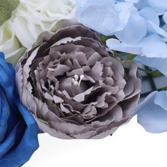 Silk Blue& White& Green 6 Pcs 23.62*15.74in Artificial Flowers Wall Decoration