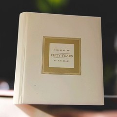 Hallmark 50th Anniversary Wedding Book Memory Golden Never Used Acid Free Pages