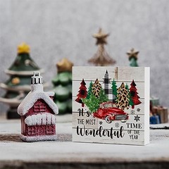 Rustic Winter Merry Christmas Tree Wood Box Sign, It’s the Most Time Wonderful