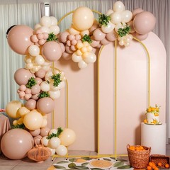 Gold Wedding Arch Backdrop Stand 3 Pcs Set Outdoor Garden Ceremony Decoration