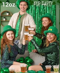60 Pcs St Patrick’s Day Plastic Cups, 12oz St. Patrick’s Day Party Cups, St.