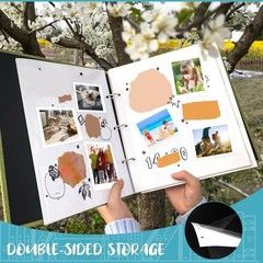 VOKOY 60 Sheets/120 Pages Photo Album Pages for 3 Ring Binder, Self Adhesive …