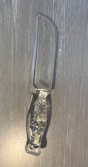 Vintage 9” Cake Or Fruit Knife Clear Decorative glass stars