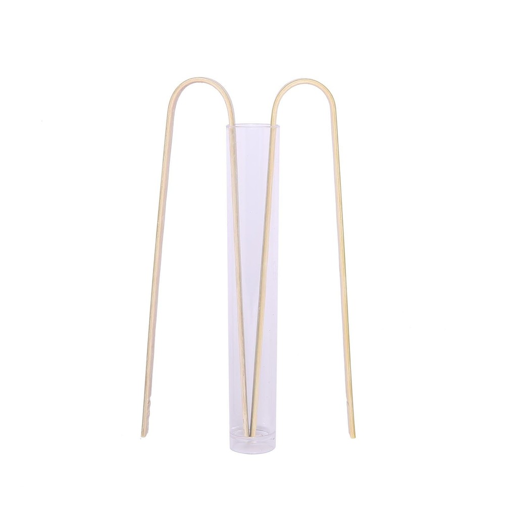 50 pcs 6″ long Natural Bamboo Food Serving Tongs Wedding Disposable Tableware