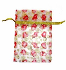 Gift Bags for Package Red Pink Heart Gift Pouch Candy Wedding Favor 5×7″ 50 pcs