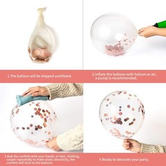 Rose Gold 14th Confetti Latex Balloons, Girls Happy 14 Years Birthday Party B…