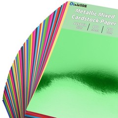 100 Sheets Metallic Mixed Cardstock 12x 12inch-100 sheets, 10 Colors