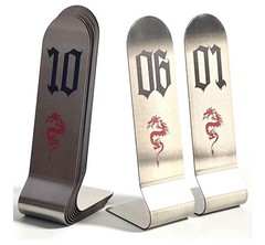 10pcs 6/8 Inch Stainless Steel Place Cards Double Sided Table Numbers (8″ 1-10)