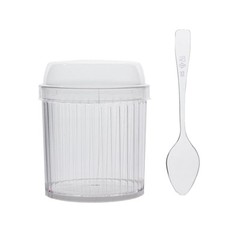 24 Clear Ribbed Plastic Fruit Dessert Cups 5 oz with Lids and Spoons Wedding