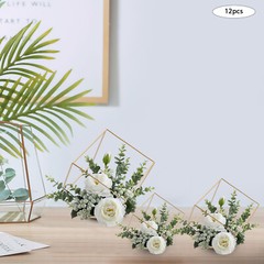 12Pcs Metal Geometric Flower Stand Elegant Gold Wedding Centerpieces Party Decor