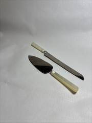 Hallmark Wedding Cake Cutting Set Stainless Steal Pearl Like Handles Japan