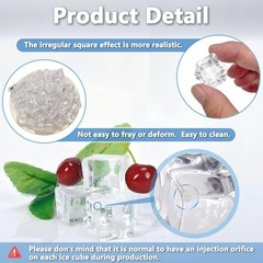 Fake Ice, 0.7» Fake Ice Cubes Clear Acrylic Ice Cubes Vase Fillers for