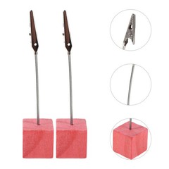 20Pcs Multi Color Wood Card Holders Sturdy Metal Clip for Home Desk Organization