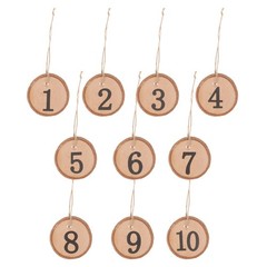 10Pcs Durable Wooden Slice Table Numbers Hanging Wedding Centerpieces Decor