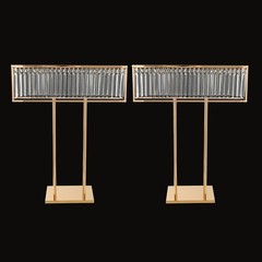 2pcs Crystal Flower Stand Rectangular Wedding Gold Centerpieces Stand 90*70cm