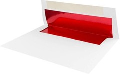 25x JAM PAPER A7 Premium Invitation Envelope 5 1/4 x 7 1/7 WHITE / RED Foil