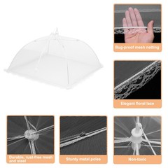 6 Pcs Large and Tall Food Covers 13″ Mesh Food Covers for Outdoors, White