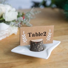 20Pcs Wood Place Card Holders and 24Pcs Kraft Table Place Cards, Rustic Table…