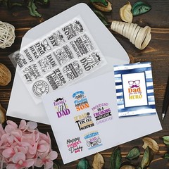 CHGCRAFT Father’s Day Clear Stamps Wishes Words Transparent Stamp Silicone Cl…