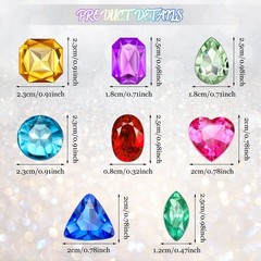 100 Pieces Toy Gems Pirate Treasure Jewels Fake Acrylic Gems Multicolor Bling Di