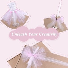 Pink Tulle Fabric Roll 6″ by 100 Yards 300 ft Soft Tulle Spool for DIY Crafti…