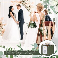 Affrolling 50 Pcs Wedding Favor Boxes with Thanks Card Square Flower Candy Boxes