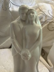 House Of Lloyd Bride & Groom Figurine Porcelain Ceramic White 8” Vintage Wedding