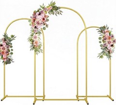 7.2FT Metal Wedding Arch Backdrop Stand for Wedding Ceremony Birthday Party Gold