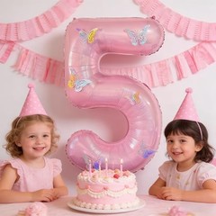 40 Inch Number Balloon Pink Large Mylar Foil Pink Number Balloons and Pink5