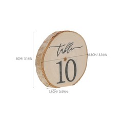 10Pcs Natural Wood Rustic Table Numbers Semi Circle Signs for Wedding Reception