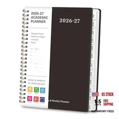 Planner 2026-2027, Weekly and Monthly 6.3″x8.5″(Jul 2026-Jun 2027) A-Black